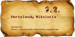 Hertelendy Nikoletta névjegykártya